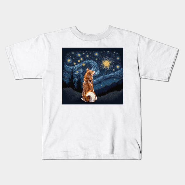 Cheems and the starry night Kids T-Shirt by PaperHead